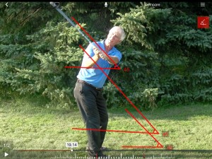 Horizontal Angle at the top of the backswing.