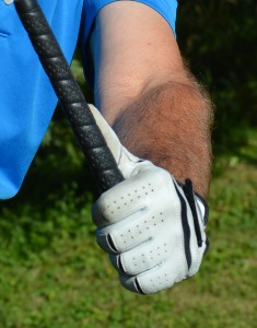 Balancing the golf club on the left thumb is a key kinesthetic feeling.