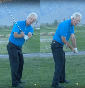 Notice the right shoulder and hips turn down the same plane line