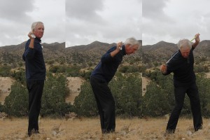 Shoulder Rotation in the Golf Swing. Turn the shoulders perpendicular to the spine.